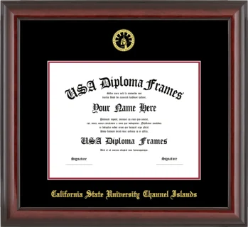 CSUCI Diploma Frame – Cherry Glossy – Black/Crimson Mat