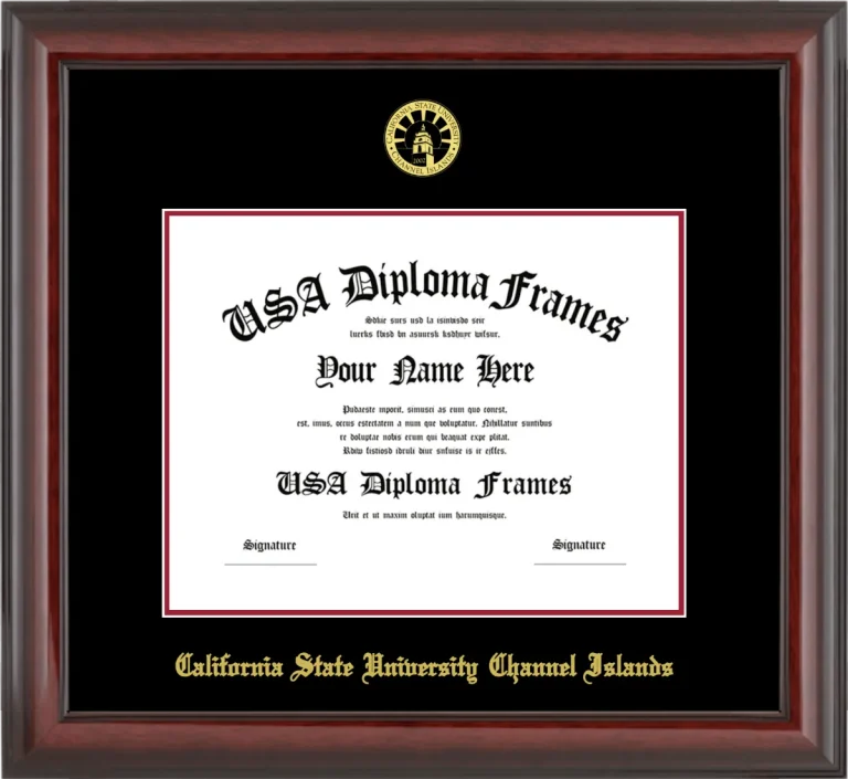 CSUCI Diploma Frame – Cherry Glossy – Black/Crimson Mat