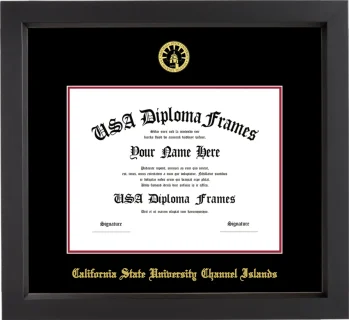 CSUCI Diploma Frame – Black Matte – Black/Crimson Mat