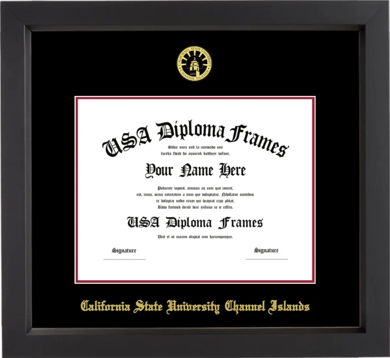 CSUCI Diploma Frame – Black Matte – Black/Crimson Mat