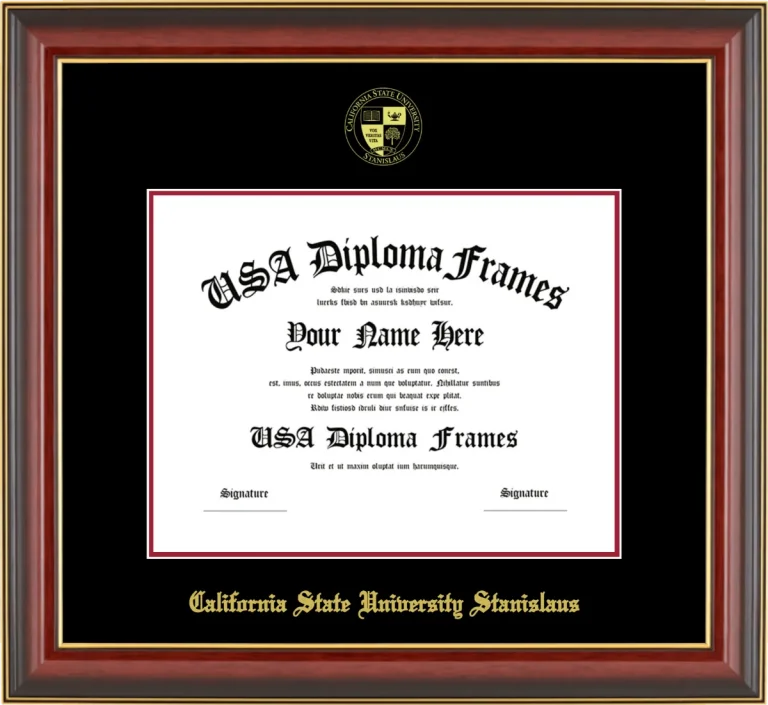 CSUStan Diploma Frame – Cherry Gold Trim – Black/Crimson Mat