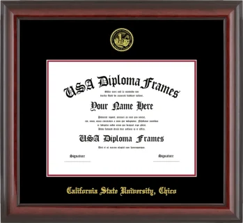 CSUC Diploma Frame – Cherry Glossy – Black/Crimson Mat