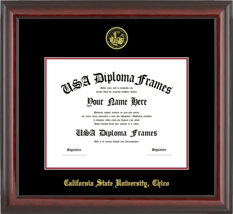 CSUC Diploma Frame – Cherry Glossy – Black/Crimson Mat