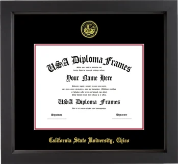 CSUC Diploma Frame – Black Matte – Black/Crimson Mat