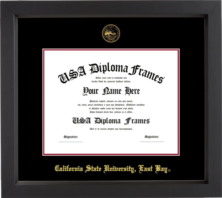 CSUEB Diploma Frame – Black Matte – Black/Crimson Mat