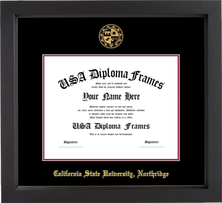 CSUN Diploma Frame – Black Matte – Black/Crimson Mat