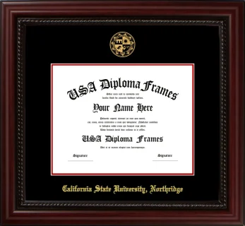 CSUN Diploma Frame – Cherry Rope – Black/Red Mat