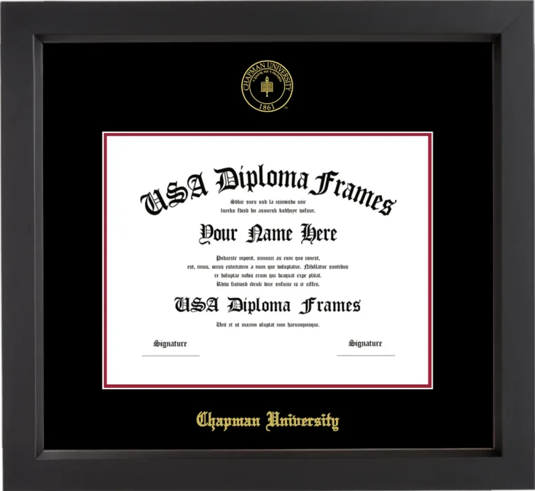Chapman Diploma Frame – Black Matte – Black/Crimson Mat