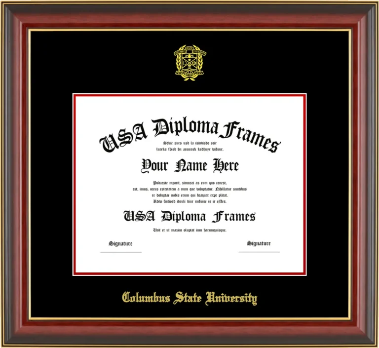 Columbus Bachelors Frame – Cherry Gold Trim – Black/Red Mat