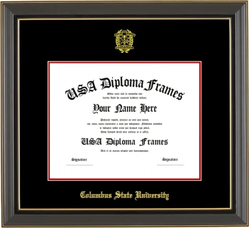 Columbus Bachelors Frame – Black Gold Trim – Black/Red Mat