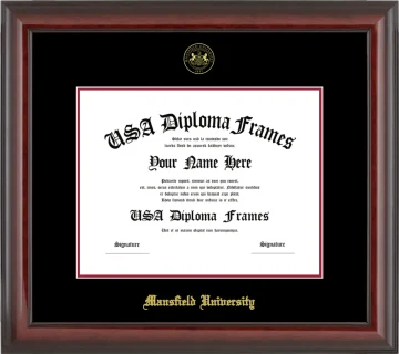MU Diploma Frame – Cherry Glossy – Black/Crimson Mat