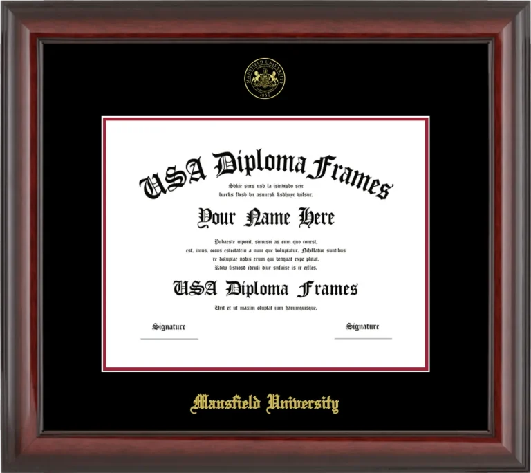 MU Diploma Frame – Cherry Glossy – Black/Crimson Mat
