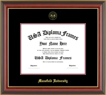 MU Diploma Frame – Cherry Gold Trim – Black/Crimson Mat