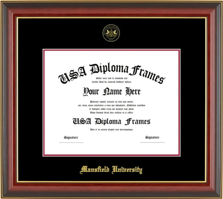 MU Diploma Frame – Cherry Gold Trim – Black/Crimson Mat
