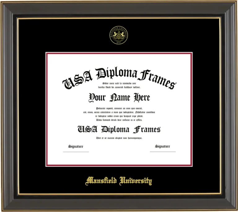 MU Diploma Frame – Black Gold Trim – Black/Crimson Mat