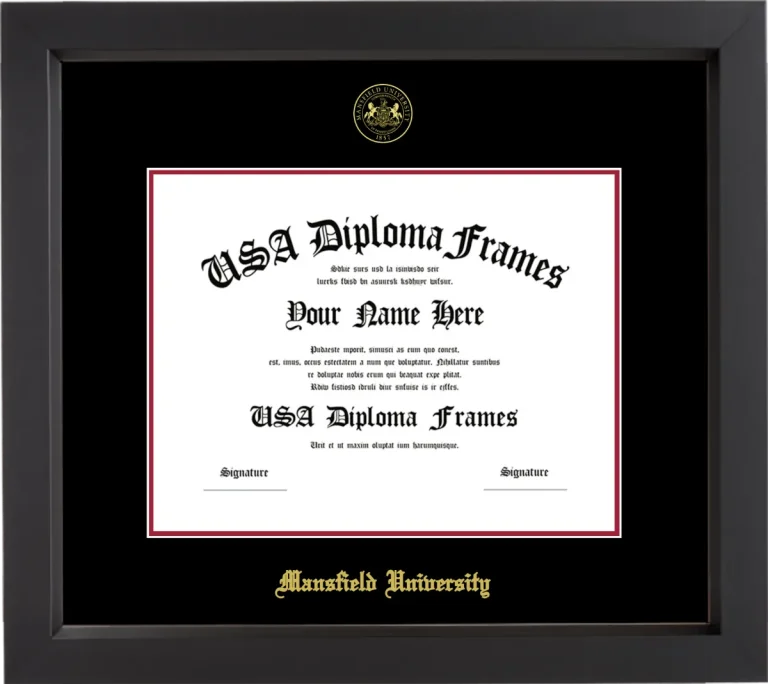 MU Diploma Frame – Black Matte – Black/Crimson Mat