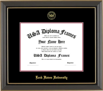 LHUP Diploma Frame – Black Gold Trim – Black/Crimson Mat