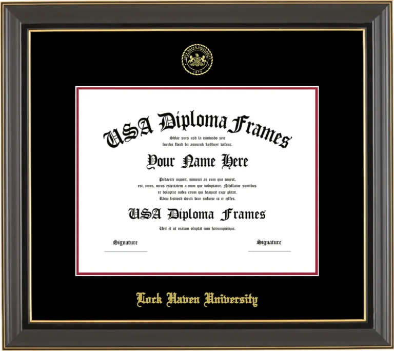 LHUP Diploma Frame – Black Gold Trim – Black/Crimson Mat
