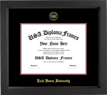 LHUP Diploma Frame – Black Matte – Black/Crimson Mat