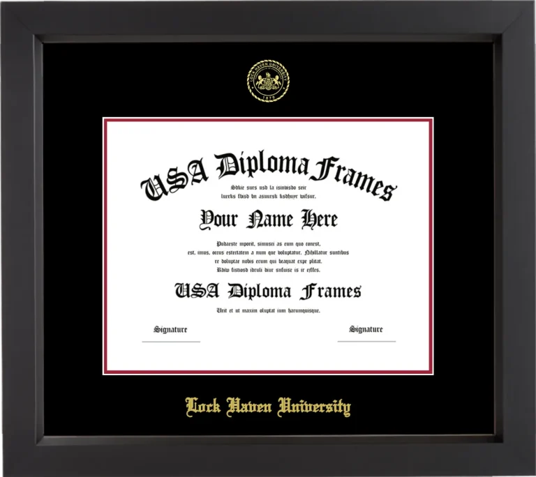 LHUP Diploma Frame – Black Matte – Black/Crimson Mat