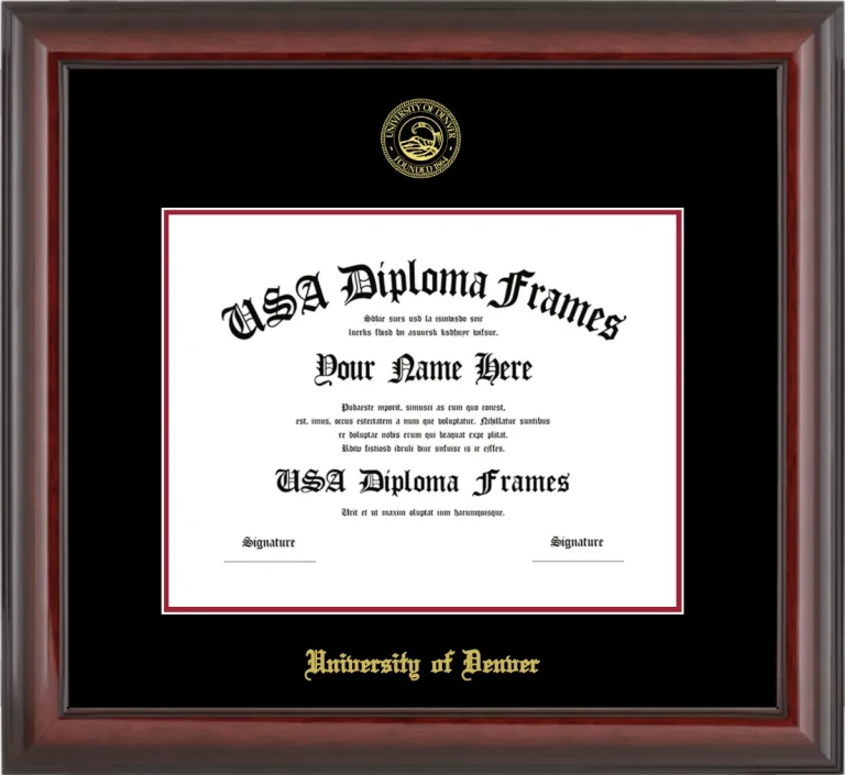 UD Diploma Frame – Cherry Glossy – Black/Crimson Mat