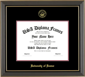UD Diploma Frame – Black Gold Trim – Black/Crimson Mat