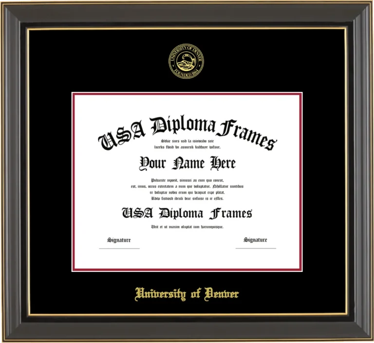 UD Diploma Frame – Black Gold Trim – Black/Crimson Mat