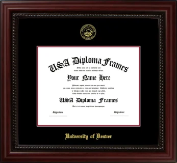 UD Diploma Frame – Cherry Rope – Black/Crimson Mat