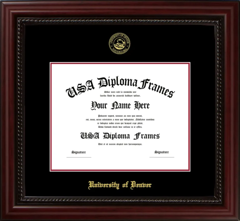 UD Diploma Frame – Cherry Rope – Black/Crimson Mat