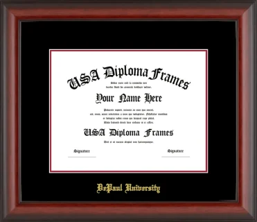 DePaul Diploma Frame – Cherry Matte – Black/Crimson Mat