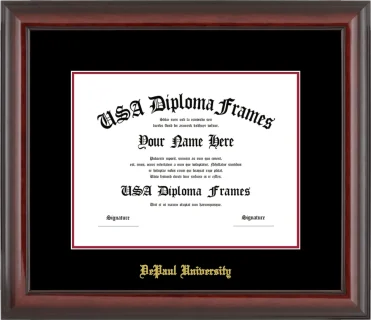 DePaul Diploma Frame – Cherry Glossy – Black/Crimson Mat