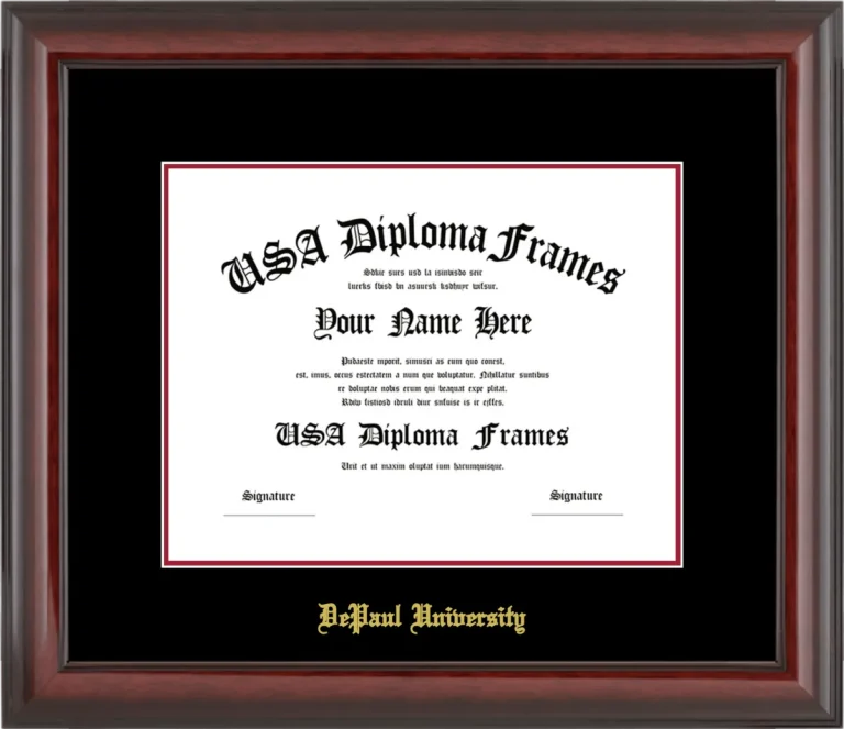 DePaul Diploma Frame – Cherry Glossy – Black/Crimson Mat