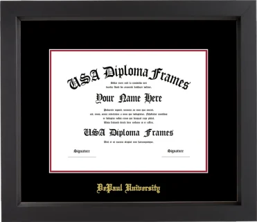 DePaul Diploma Frame – Black Matte – Black/Crimson Mat
