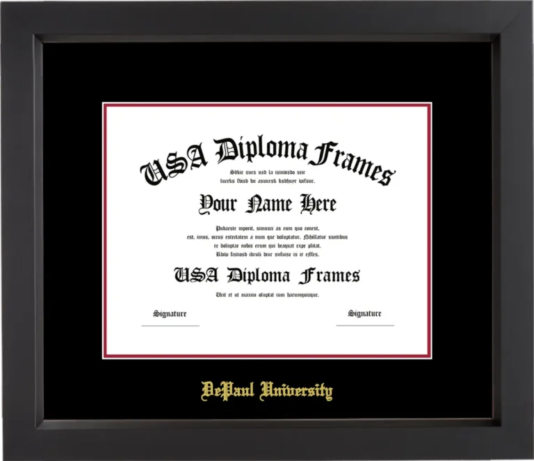 DePaul Diploma Frame – Black Matte – Black/Crimson Mat