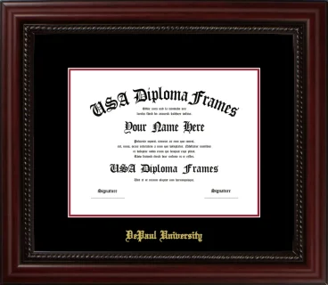 DePaul Diploma Frame – Cherry Rope – Black/Crimson Mat