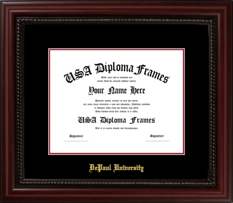 DePaul Diploma Frame – Cherry Rope – Black/Crimson Mat
