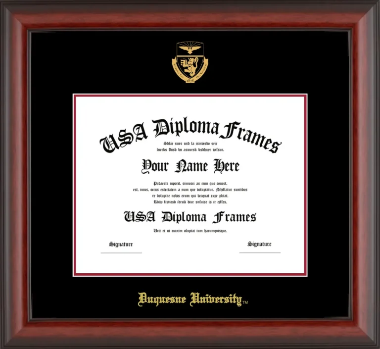 DuqU Diploma Frame – Cherry Matte – Black/Crimson Mat