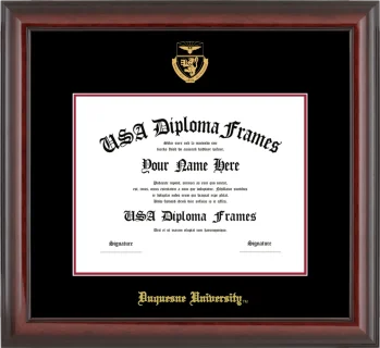 DuqU Diploma Frame – Cherry Glossy – Black/Crimson Mat