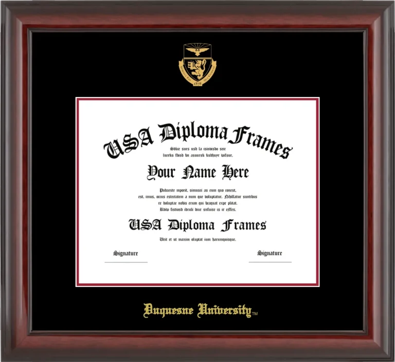 DuqU Diploma Frame – Cherry Glossy – Black/Crimson Mat