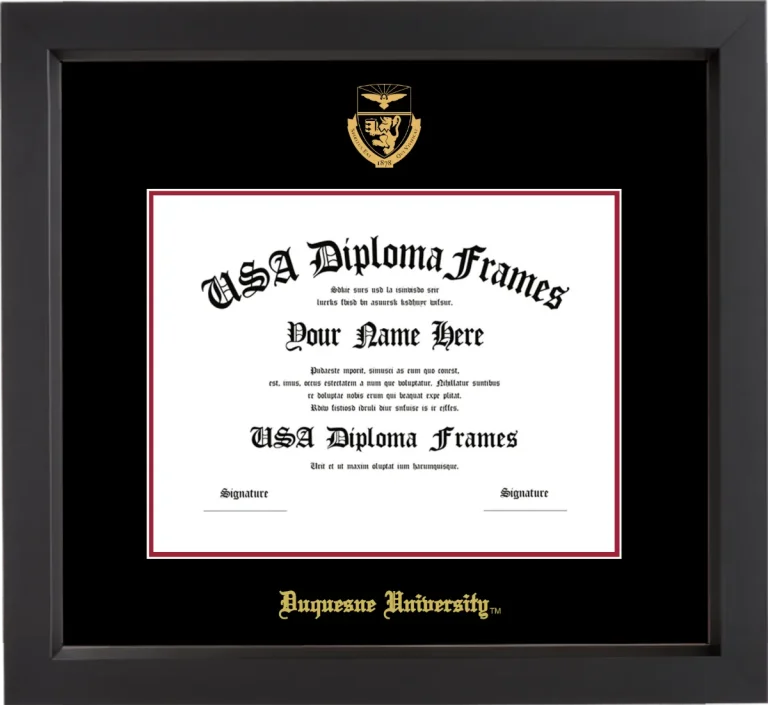 DuqU Diploma Frame – Black Matte – Black/Crimson Mat