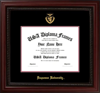 DuqU Diploma Frame – Cherry Rope – Black/Crimson Mat