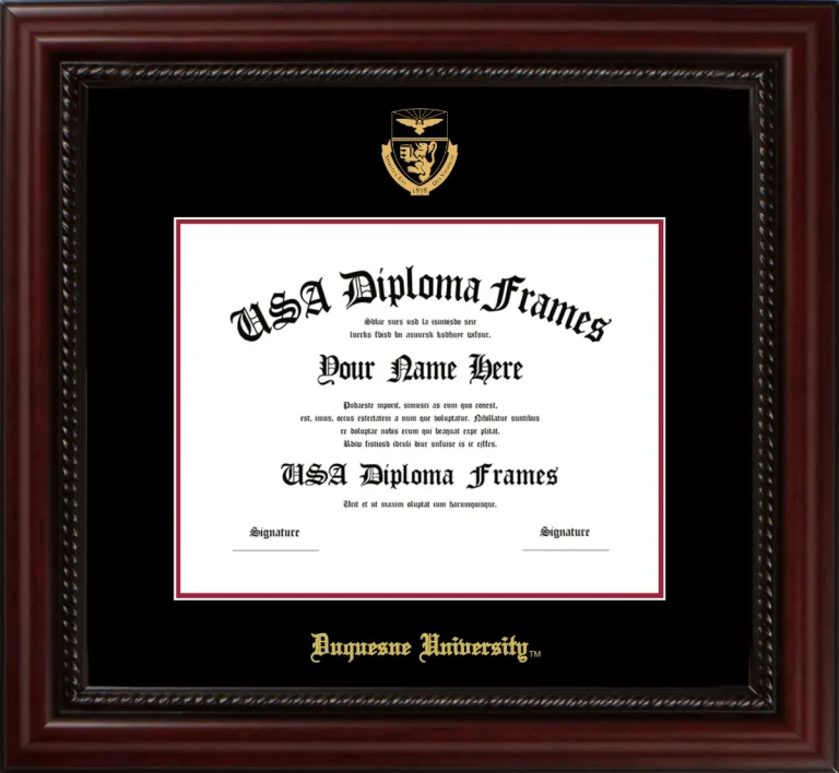 DuqU Diploma Frame – Cherry Rope – Black/Crimson Mat