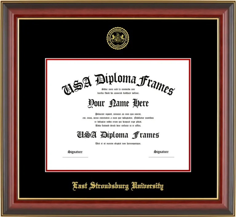 ESUP Diploma Frame – Cherry Gold Trim – Black/Red Mat