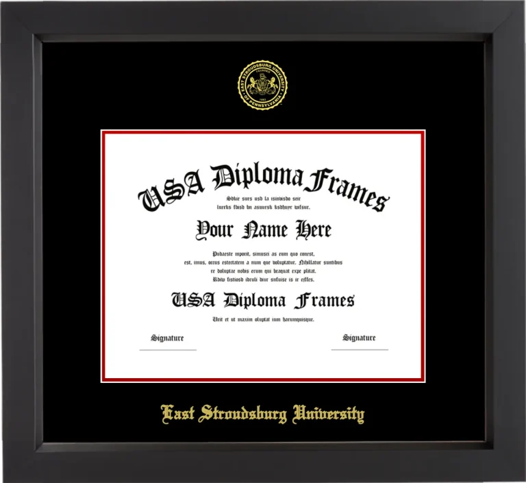 ESUP Diploma Frame – Black Matte – Black/Red Mat