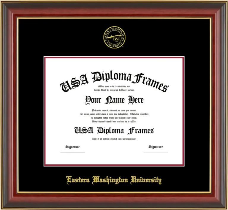 EWU Bachelors Frame – Cherry Gold Trim – Black/Crimson Mat