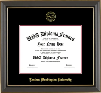 EWU Bachelors Frame – Black Gold Trim – Black/Crimson Mat