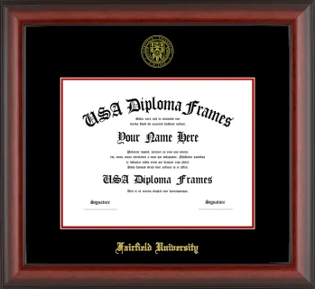 Fairfield Diploma Frame – Cherry Matte – Black/Red Mat