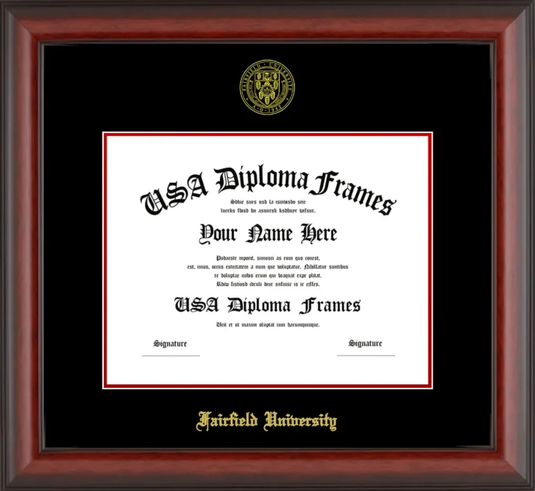 Fairfield Diploma Frame – Cherry Matte – Black/Red Mat