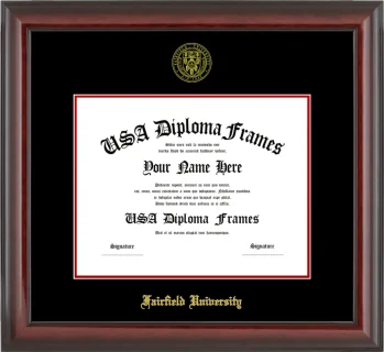 Fairfield Diploma Frame – Cherry Glossy – Black/Red Mat