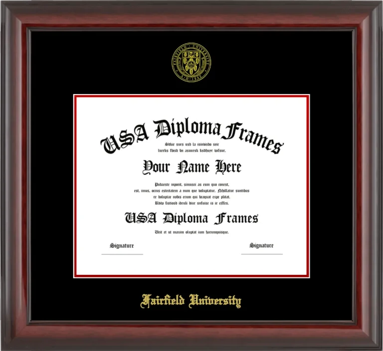 Fairfield Diploma Frame – Cherry Glossy – Black/Red Mat